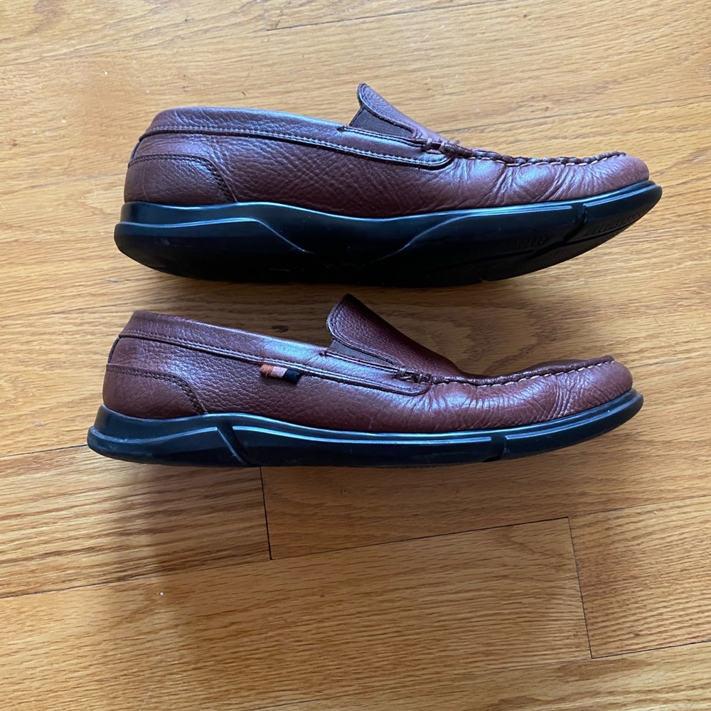 Allen Edmonds 10 D Miles Brown Leather Slip-Ons Loafers - Picture 3 of 9